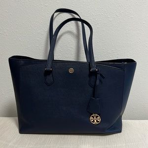 Tory Burch Navy Perry Triple Compartment